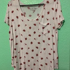 This is a cute blue and white striped shirt